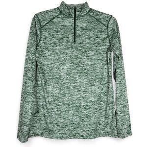 Badger‎ Sport Quarter Zip Pullover Green Long Sleeves Womens L Lightweight